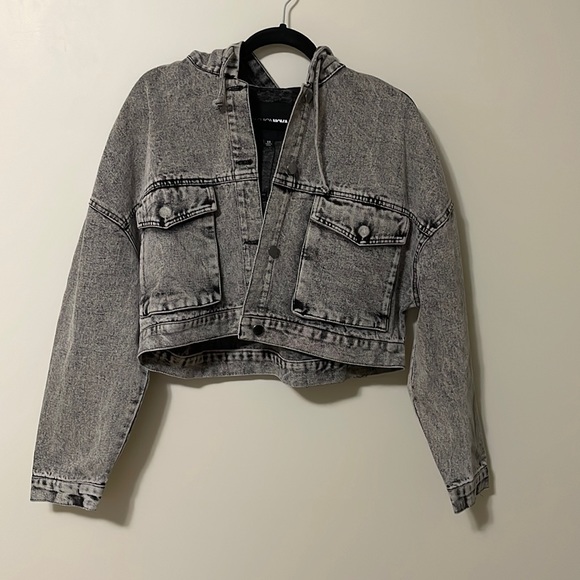 Fashion Nova - No Explanation Hooded Denim Jacket - Acid Wash Grey - XSmall - Picture 2 of 4